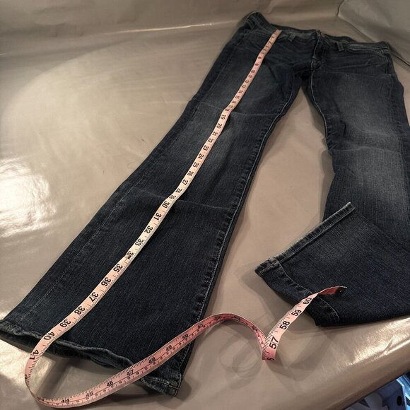 7 For All Mankind Denim Jeans Women Dojo Flared Mid Rise Pants Wide Leg Y2k - Picture 9 of 16